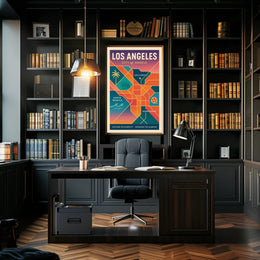 Los Angeles Retro Glamour Travel Poster PosterGoat