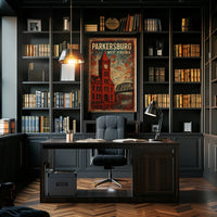 Parkersburg Vintage Architecture Collectors Art Deco Poster