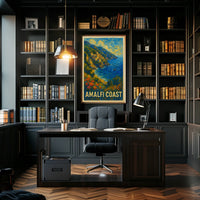 Amalfi Coast Poster Wall Art Coastal Decor Travel Gift Idea