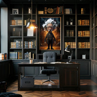 Exaggerated Scientific Genius in Fantasy World - Pop Culture Poster