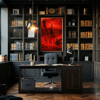 New York City Poster Abstract Dystopian Skyline Wall Art