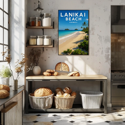 Lanikai Beach Hawaii Turquoise Waters Scenic Poster