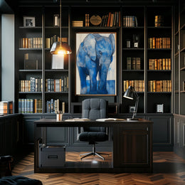 Blue Elephant Modern Poster Wall Art Print