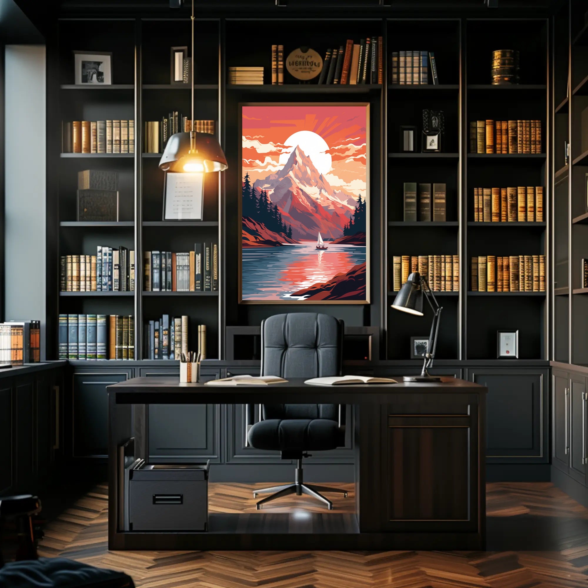 Serene Mountain Retreat Poster PosterGoat
