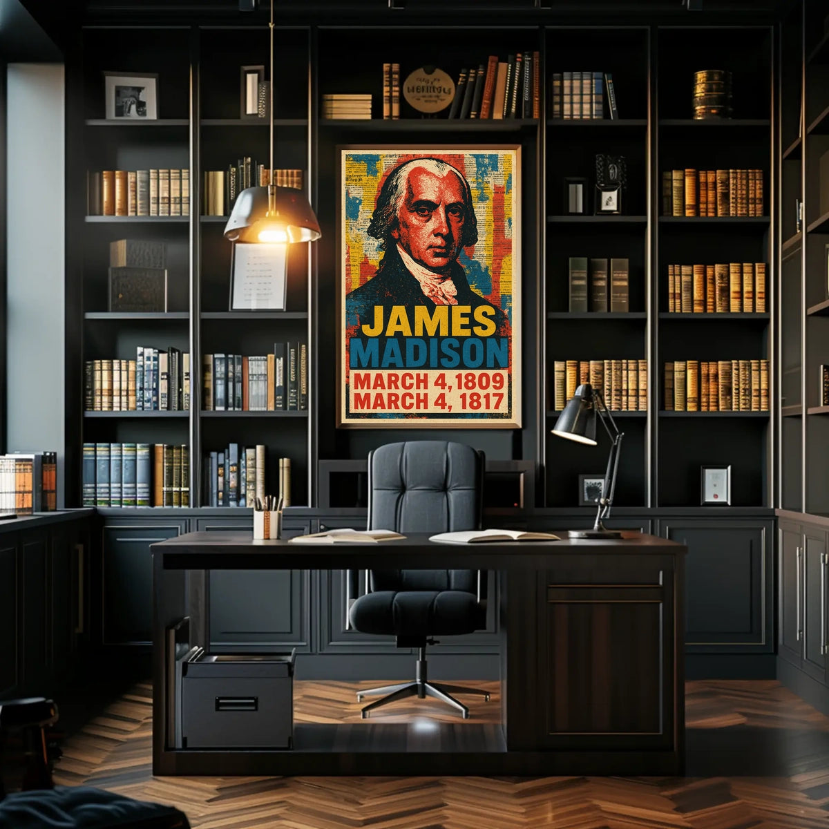 James Madison 4th President of the United States Street Art Mashup Poster