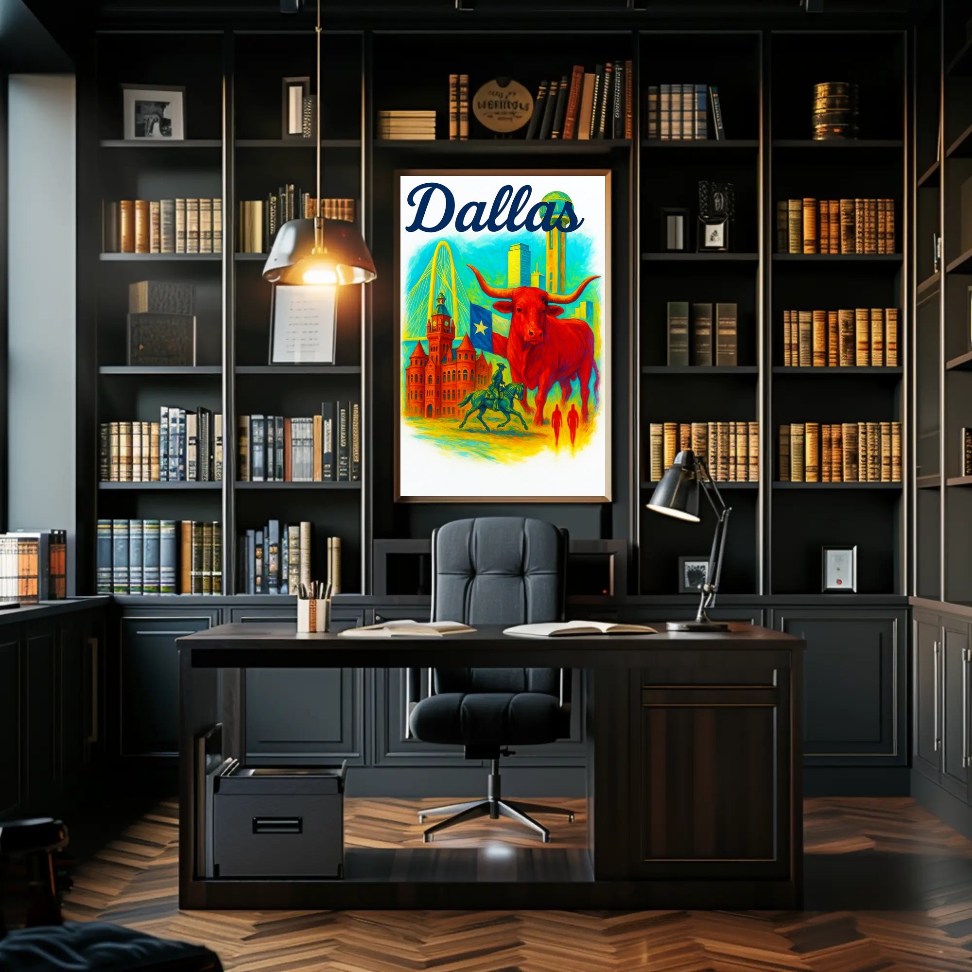 Dallas Landmarks Poster PosterGoat