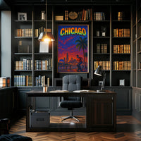 Skateboarding at Sunset in Vibrant Urban Cityscape Poster PosterGoat