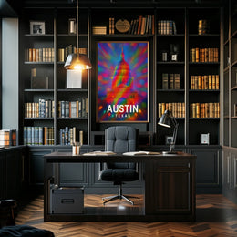 Austin, Texas Vibrant Capitol Poster