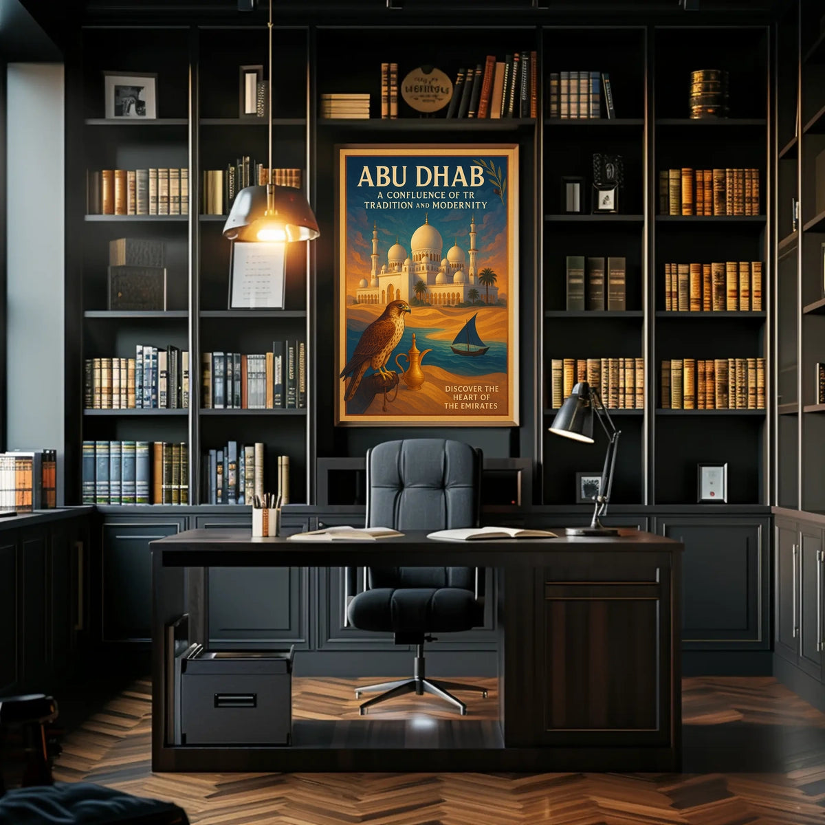 Abu Dhabi Vintage Travel Poster Celebrating Heritage and Modernity