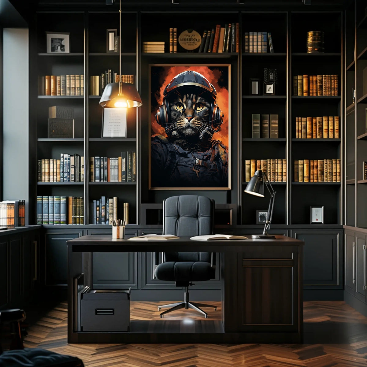 Cat Astronaut Adventure Poster: Bold and Futuristic