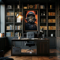 Cat Astronaut Adventure Poster: Bold and Futuristic