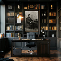 Abraham Lincoln Seated Light Background Poster Print PosterGoat