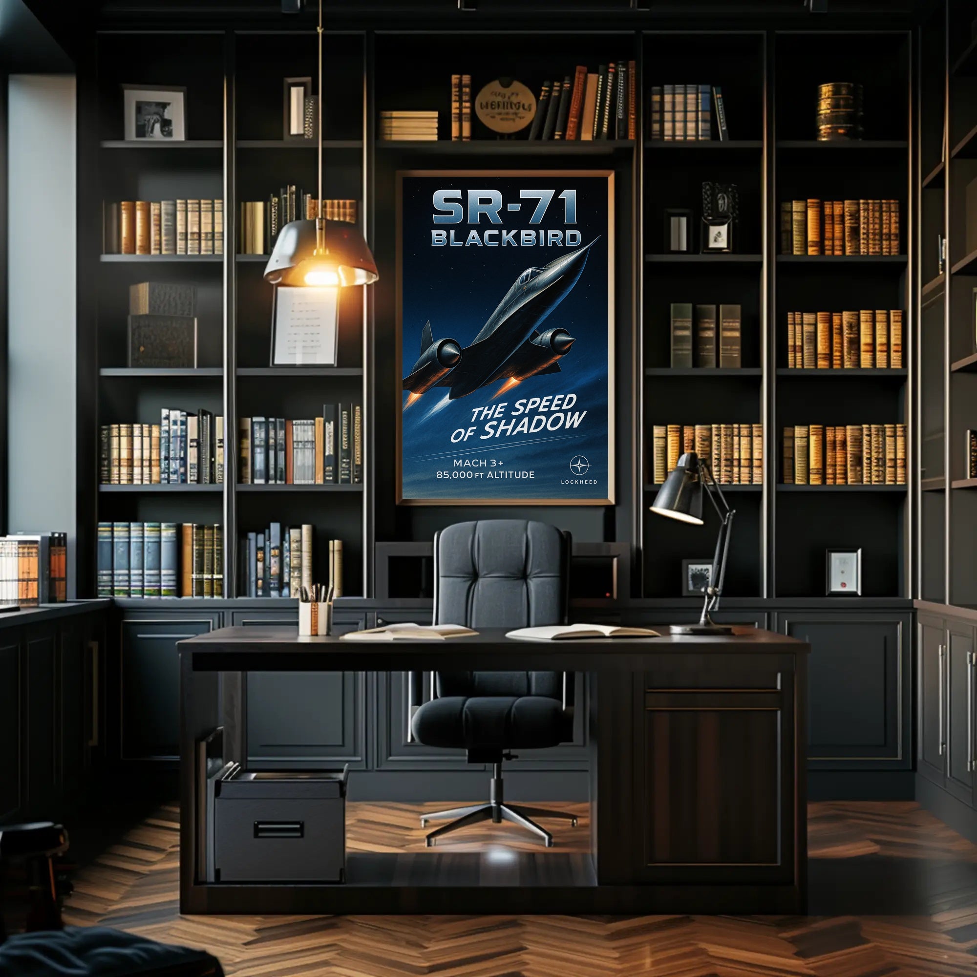 SR-71 Blackbird Speed of Shadow Futuristic Sci-Fi Poster