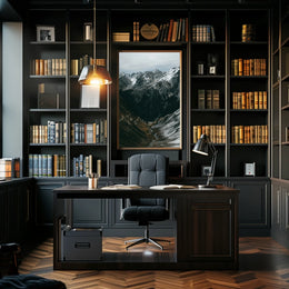 Majestic Alpine Landscape Photorealistic Adventure Poster