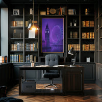 London Landmarks Neon Cyberpunk Art Urban or Cityscape Poster