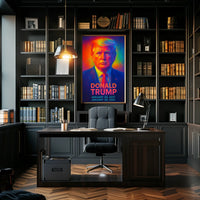 Donald Trump 45th President of the United States Neon Gradient Overlay Poster