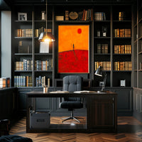 Solitary Journey Sunset Poster Minimalist Wall Art