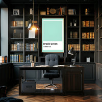 Minimalist Teal Green Interior Design Poster PosterGoat
