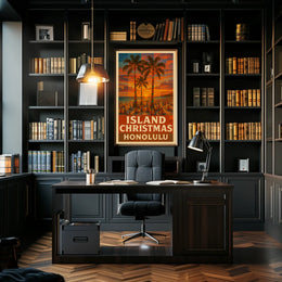 Island Christmas In Honolulu Poster