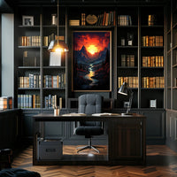 Radiant Mountain Sunset Poster