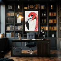 Flamingo Poster Vibrant Portrait Modern Tropical Wall Art