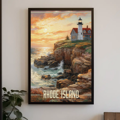 Vintage Poster - Rhode Island Lighthouse United States