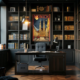 Munich Nightscape Poster