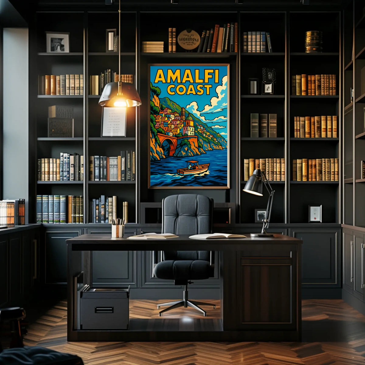 Amalfi Coast Poster Wall Art Scenic Italian Seaside Print