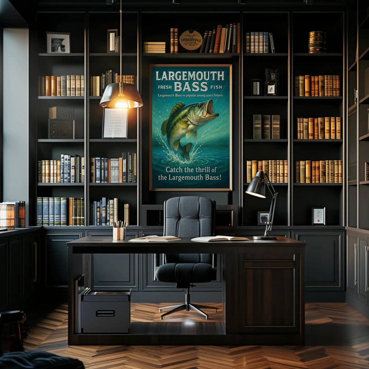 Largemouth Bass Vintage Fishing Adventure Poster
