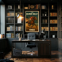 Belmont Bullet Vintage Sports Racing Poster