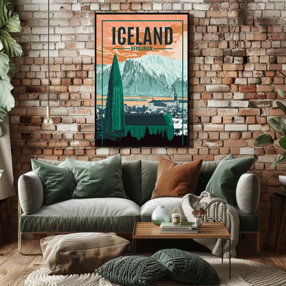 Reykjavik Iceland Travel Poster