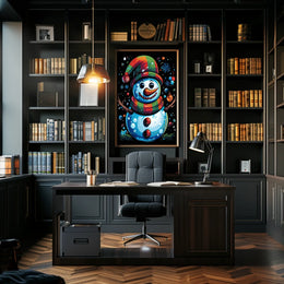 Whimsical Snowman Christmas Wonderland Artistic Poster