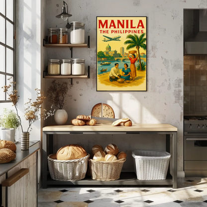 Manila Philippines Bridge Market Heritage Scene Poster
