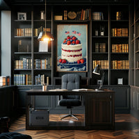 patriotic cake with white icing Poster