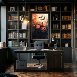 Halloween Pumpkins Spooky Vibes Artistic Poster