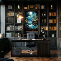 Mystical Moonlit Landscape Fantasy Art Poster