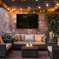 Moonlit Halloween Night Enchantment Gothic Surrealism Fantasy Nocturnal Cityscape Dreamscape Wanderlust Poster