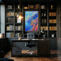 Amalfi Coast Vibrant Impression Poster For Home Decor