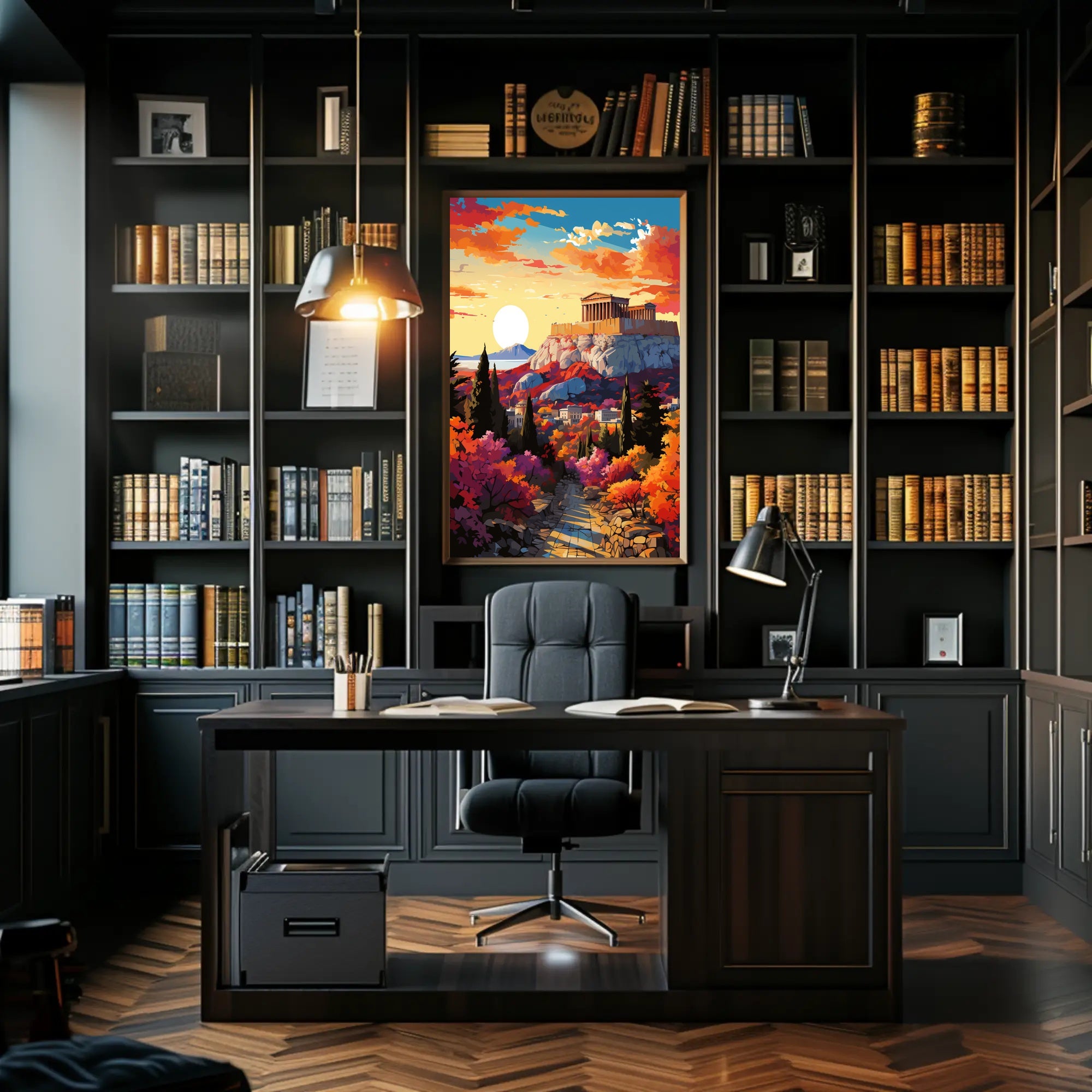 Sunset Over The Acropolis Poster