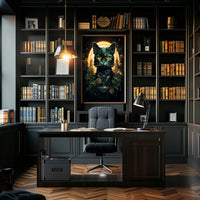 Majestic Black Cat Mystical Art Poster Decor