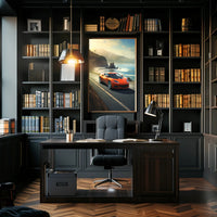 Exhilarating Coastal Drive Modern Car Travel Poster