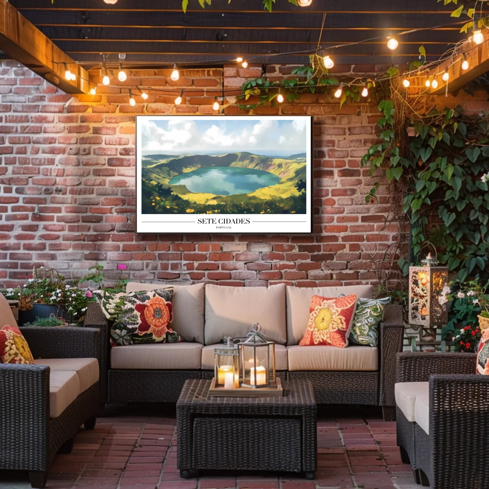 Sete Cidades Tranquil Landscape Travel Poster