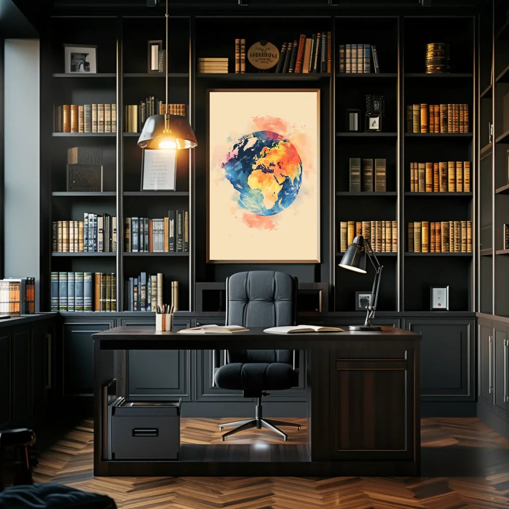 Vibrant Futuristic Cityscape Art Poster
