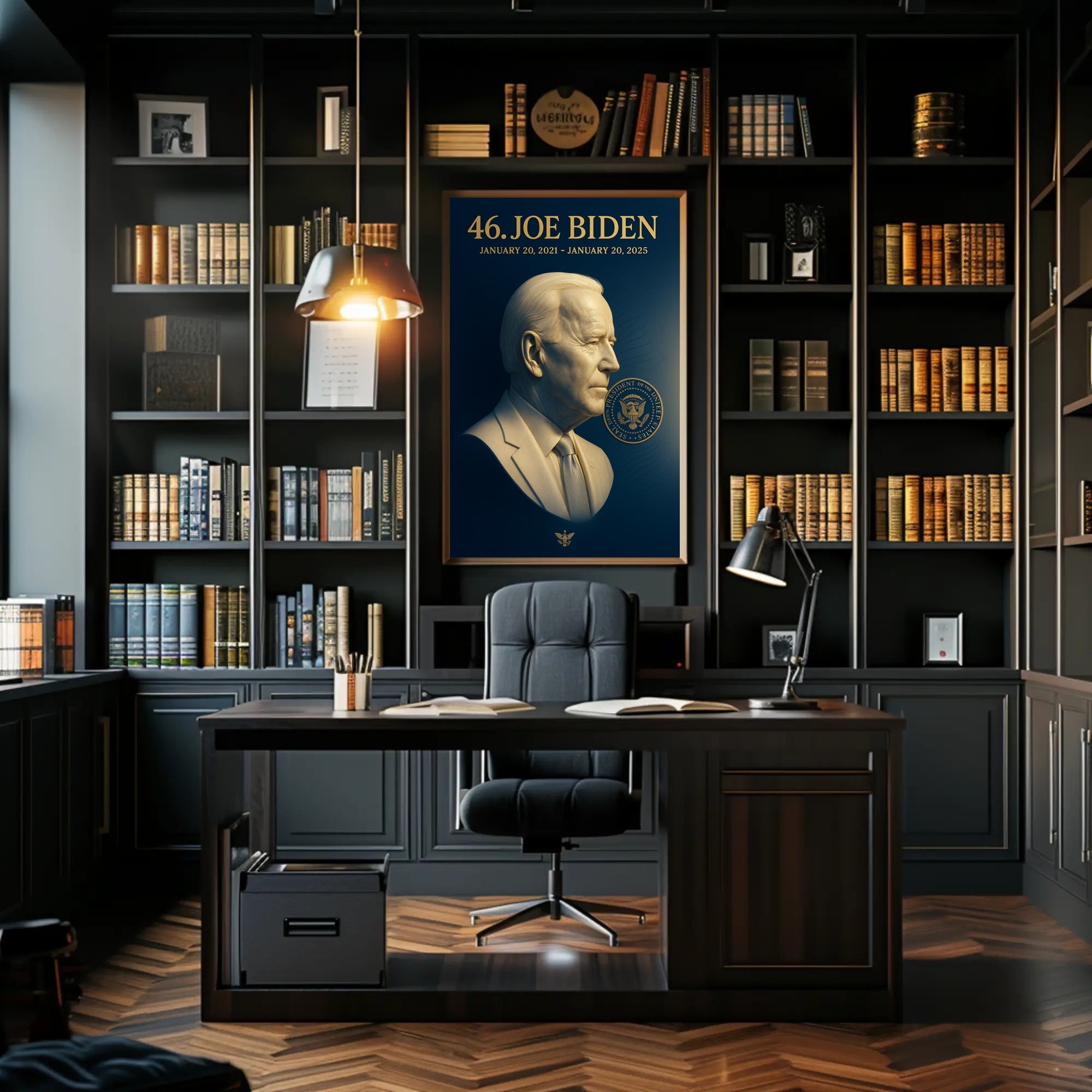 Joe Biden 3d bust 46th President Poster PosterGoat