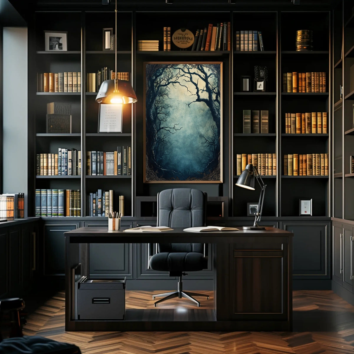 Mysterious Forest Scene Artistry Wall Decor Abstract Artistic Poster