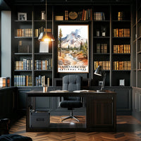 Lassen Volcanic Watercolor Wall Art Poster