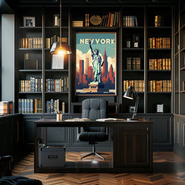 Statue Of Liberty New York City Poster Retro Wall Art