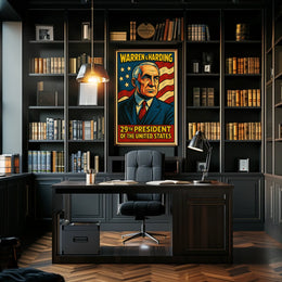 Warren G Harding 29th President Poster History Wall Art
