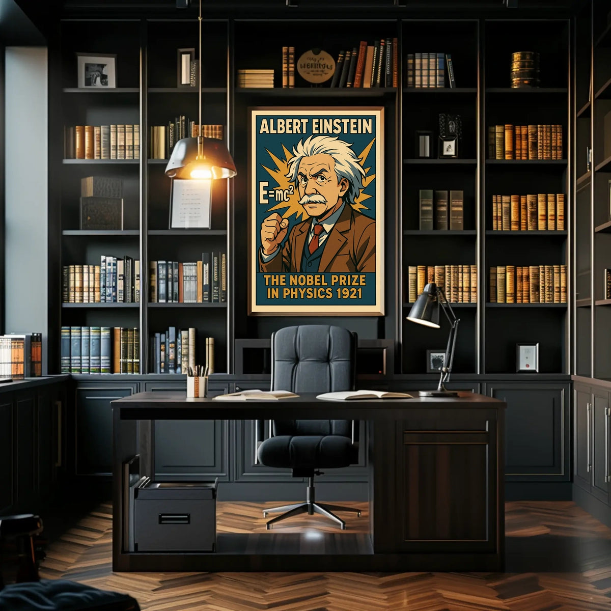 Einstein Portrait Vintage Nobel Science Poster
