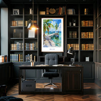 Tropical Belize Coastal Scene Travel Poster PosterGoat